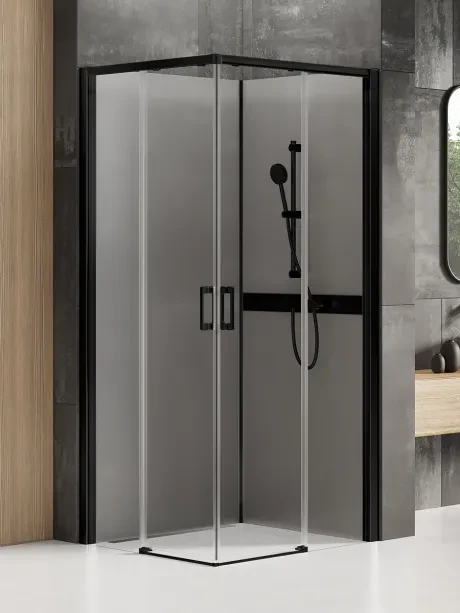 Kabina prysznicowa PRIME BLACK 2D kwadratowa czterościenna