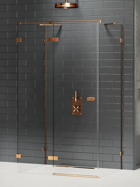 Kabina prysznicowa Avexa Copper Brushed, przyścienna