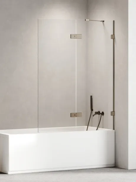 Parawan nawannowy OXIA GUNMETAL BRUSHED pojedynczy uchylny zawias na małej ściance