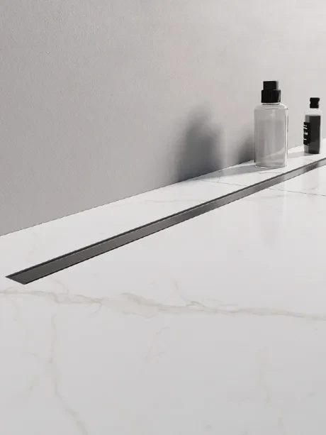Odwodnienie liniowe Visio Slim Gunmetal, z rusztem szczotkowanym w kolorze gunmetal