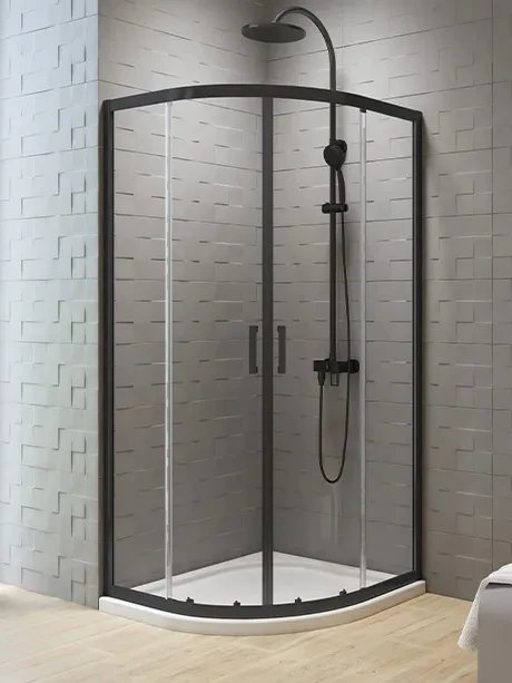 Kabina prysznicowa New Varia Black, półokrągła, 2D