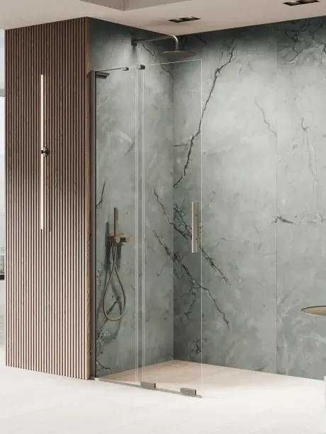Kabina prysznicowa SMART GUNMETAL BRUSHED 1D walk-in -WSPORNIK KĄTOWY