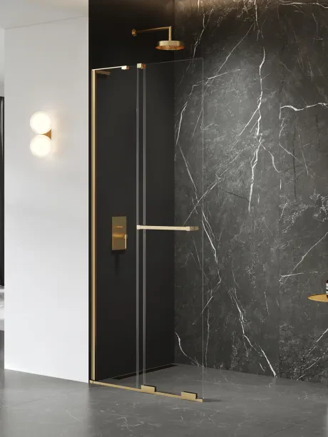 Kabina prysznicowa SMART GOLD BRUSHED 1D walk-in - UCHWYT RELING-WSPORNIK KĄTOWY