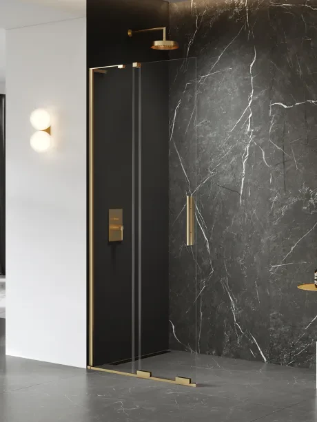 Kabina prysznicowa SMART GOLD BRUSHED 1D walk-in -WSPORNIK KĄTOWY