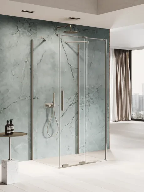 Kabina prysznicowa Smart Gunmetal Brushed, przyścienna