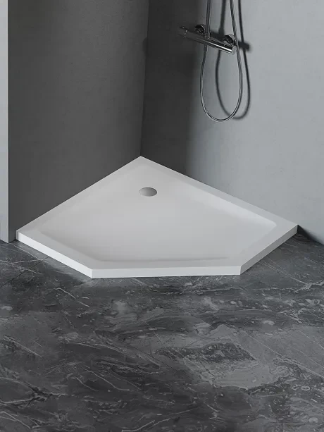 Brodzik akrylowy Mild Satin Pięciokątny wysokość 4,5cm
