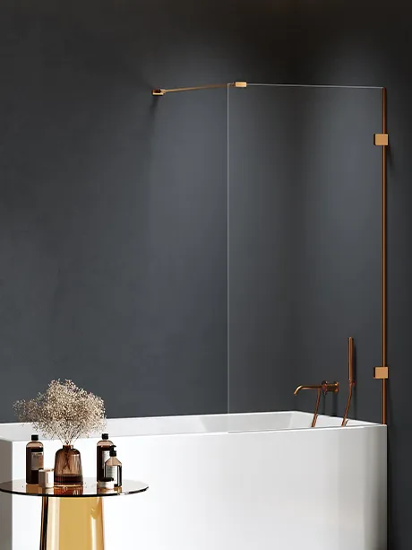 Parawan nawannowy Eventa Copper Brushed, jednoelementowy, wspornik prostopadły