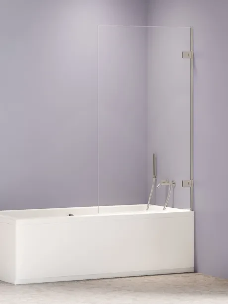 Parawan nawannowy OXIA NICKEL BRUSHED pojedynczy uchylny zawias przy ścianie