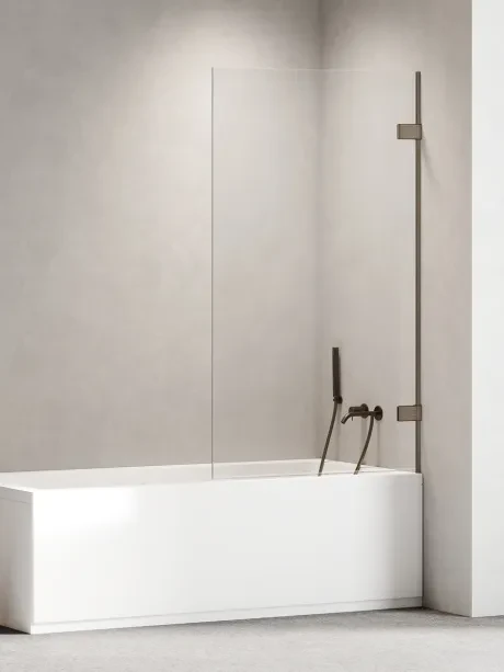 Parawan nawannowy OXIA GUNMETAL BRUSHED pojedynczy uchylny zawias przy ścianie
