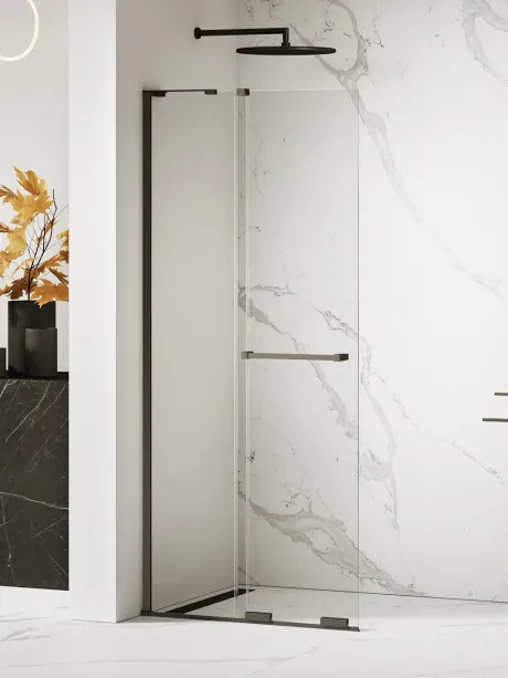 Kabina prysznicowa SMART BLACK 1D walk-in - UCHWYT RELING-WSPORNIK KĄTOWY