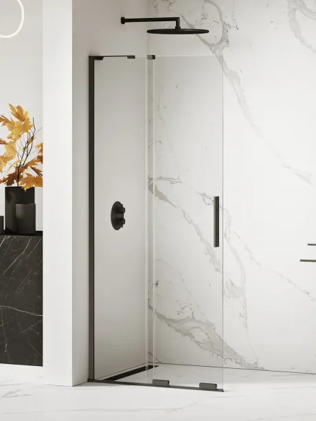 Kabina prysznicowa SMART BLACK 1D walk-in  -WSPORNIK KĄTOWY